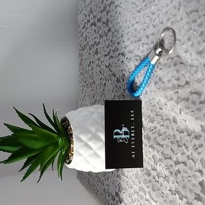 🎉🎉CLEARANCE🎉🎉 Light medium ocean blue braided leather keychain fob